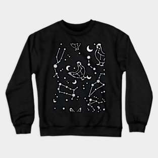 Black Space Stars Constellation Cosmos Astronomy Chicken Lover Crewneck Sweatshirt